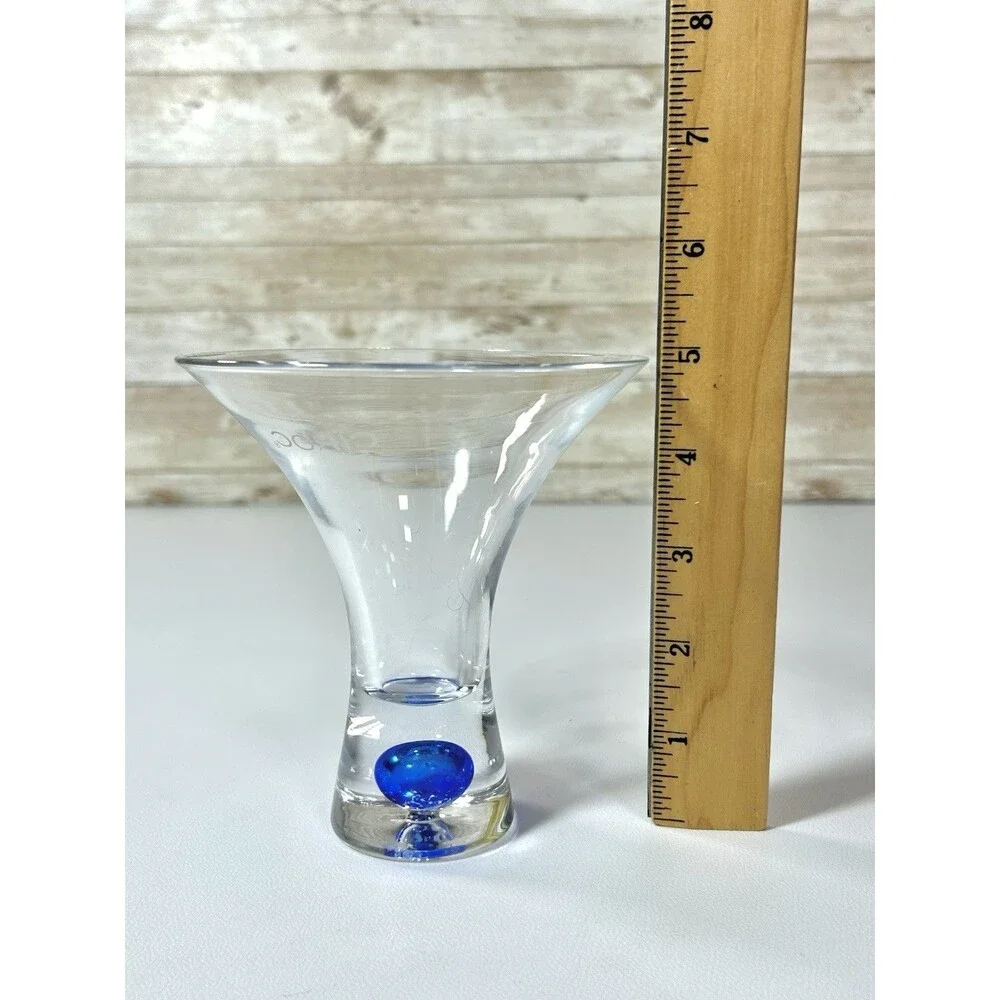 Ciroc Vodka Etched Tapered Cocktail Glass 6 oz Blue Bubble Base 5